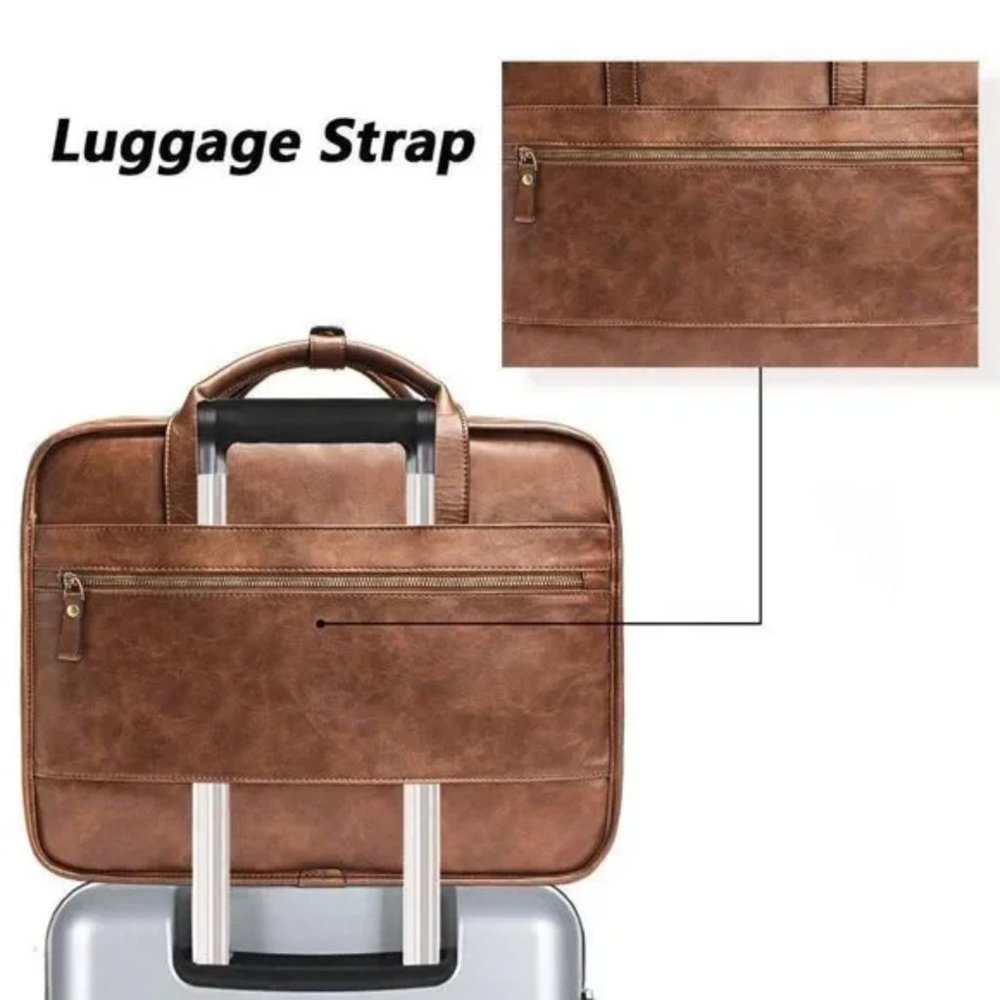 NEW Bosi Leather Briefcases 15.6 Inch - Picture 6 of 11